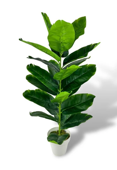 Nettenevime Yapay Çiçek Starliçe 80cm 23 Yapraklı Salon Çiçeği Beyaz Saksılı Yapay Bitki - Resim 2