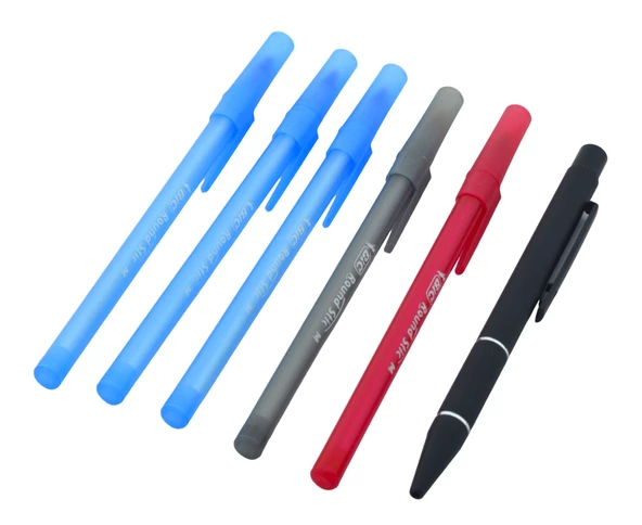 6 Adet Tükenmez Kalem (5 Adet BIC RoundStic+Siyah Metal Tükenmez Kalem) - 2
