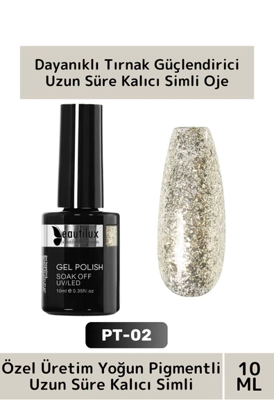 Özel Üretim Yüksek Pigmentli Hızlı Kuruyan Tırnak Güçlendirici 3 Aşamalı Kalıcı Simli Oje 10 Ml