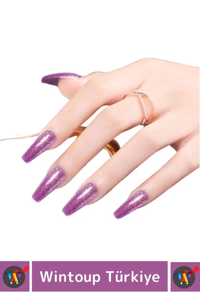 Özel Üretim Yüksek Pigmentli Hızlı Kuruyan Tırnak Güçlendirici 3 Aşamalı Kalıcı Simli Oje 10 Ml - 2