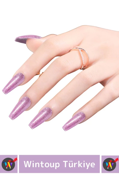 Özel Üretim Yüksek Pigmentli Hızlı Kuruyan Tırnak Güçlendirici 3 Aşamalı Kalıcı Simli Oje 10 Ml - 2