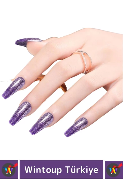 Özel Üretim Yüksek Pigmentli Hızlı Kuruyan Tırnak Güçlendirici 3 Aşamalı Kalıcı Simli Oje 10 Ml - 2