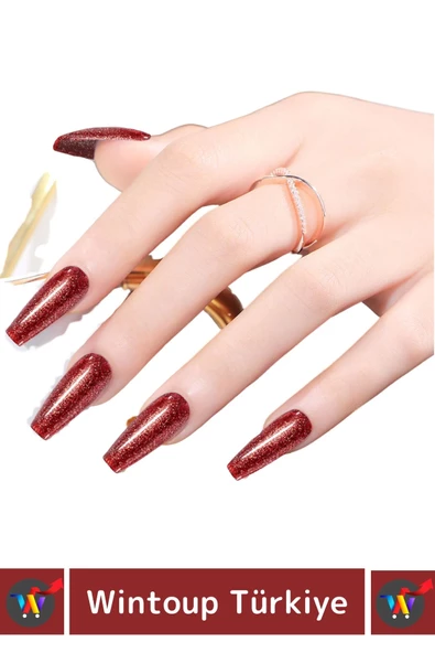 Özel Üretim Yüksek Pigmentli Hızlı Kuruyan Tırnak Güçlendirici 3 Aşamalı Kalıcı Simli Oje 10 Ml - 2