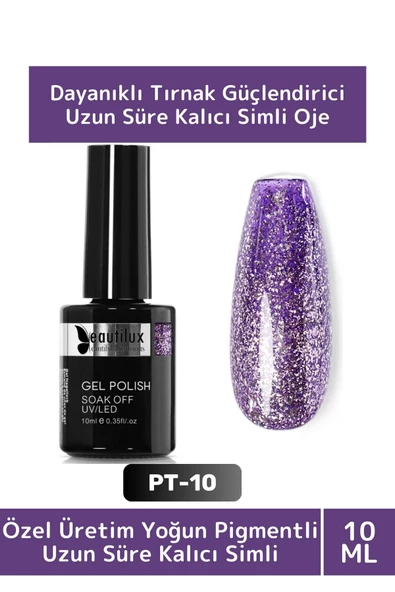 Özel Üretim Yüksek Pigmentli Hızlı Kuruyan Tırnak Güçlendirici 3 Aşamalı Kalıcı Simli Oje 10 Ml