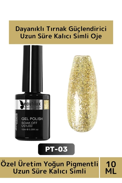 Özel Üretim Yüksek Pigmentli Hızlı Kuruyan Tırnak Güçlendirici 3 Aşamalı Kalıcı Simli Oje 10 Ml