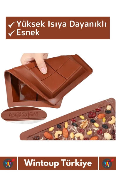 Özel Üretim Kaliteli Yüksek Isıya Dayanıklı Esnek Silikon Dubai Çikolatası Kalıbı 1 Adet - 2