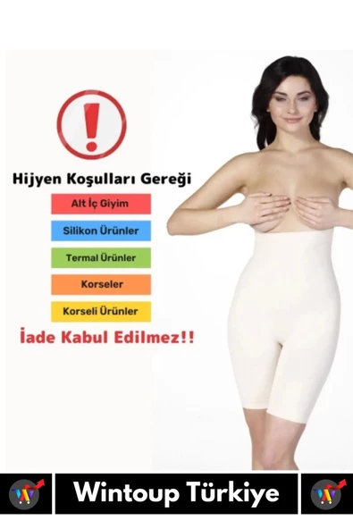 Özel İz Göstermez Kayma Önleyici Silikonlu Toparlayıcı Etkili Masaj Özellikli Yüksek Bel Slip Korse - Resim 5