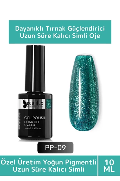 Özel Üretim Yüksek Pigmentli Hızlı Kuruyan Tırnak Güçlendirici 3 Aşamalı Kalıcı Simli Oje 10 Ml