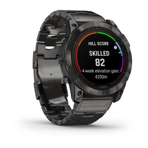 Garmin Fenix 7X Pro Sapphire Solar Karbon Gri DLC Titanyum - Titanyum Kayışlı - 3