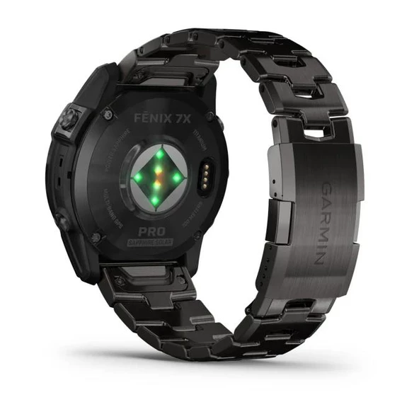 Garmin Fenix 7X Pro Sapphire Solar Karbon Gri DLC Titanyum - Titanyum Kayışlı - 5
