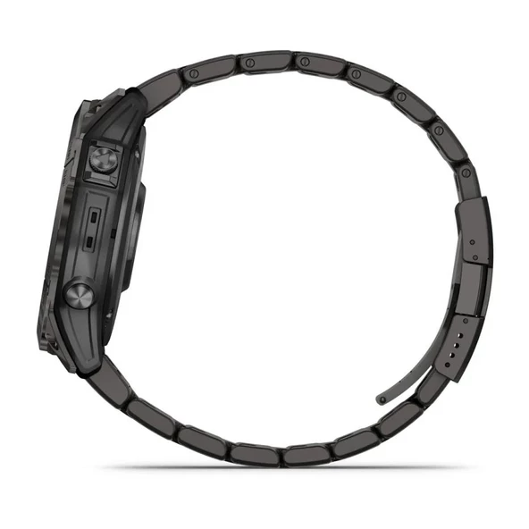 Garmin Fenix 7X Pro Sapphire Solar Karbon Gri DLC Titanyum - Titanyum Kayışlı - 4
