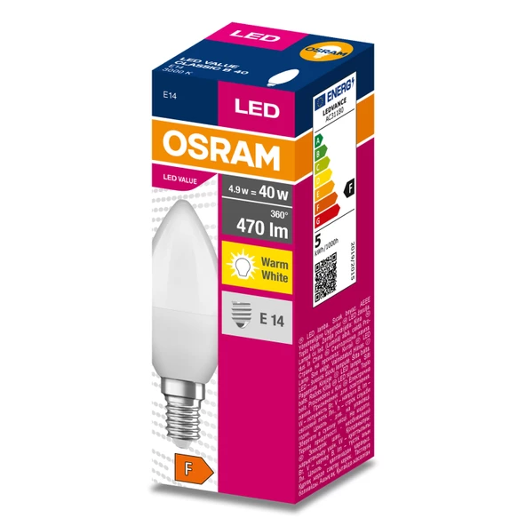 Osram Led 4.9W 2700K 470lm E14 Duy Sarı Işık Ampul