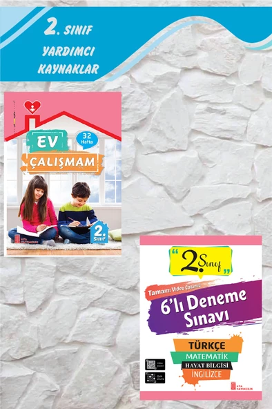 2.Sınıf Evde Tekrar Çalışmaları (Ev Çalışmam+6 lı Deneme) ürün görseli 1
