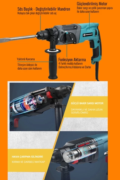 Prohummer Profesyonel Pnömatik Kırıcı Delici Hilti PH227 - 2