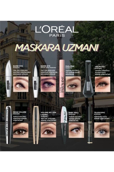 L'Oreal Paris Mega Volume Collagene 24H Siyah Maskara - 7