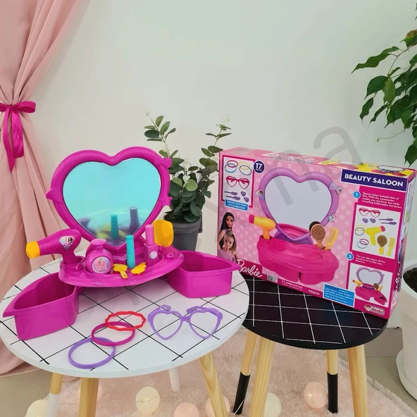 Aynalı Oyuncak Aksesuarlı Barbie Güzellik Salonu