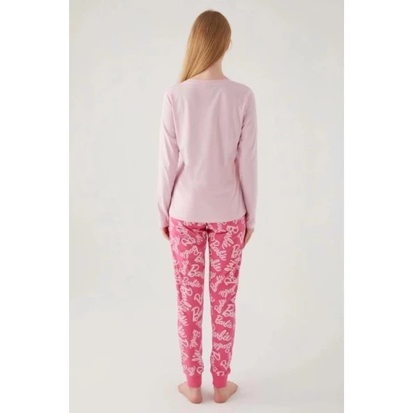 Barbie 1766 Kadın Yuvarlak Yaka Uzun Kol Pijama Takım - 6