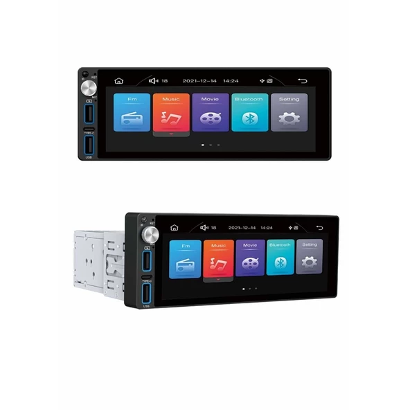 Android Double 6.9 İnch 4x60w 2-32 Type-c Şarj Carplay Twogo Work