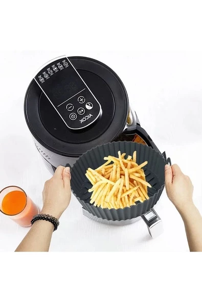 Airfryer Silikon Pişirme Kabı Siyah