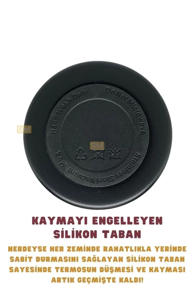 Galatasaray Çelik Termos Bardaklı Kapak Siyah 650 Ml - 6