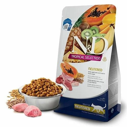 N&D Tropical Selection Sterilised Kuzu Etli Kısırlaştırılmış Yetişkin Kedi Maması 10 Kg