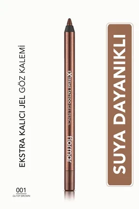 Flormar Işıltılı Kalıcı Göz Kalemi (BAKIR) - Extreme Tattoo Gel Pencil - 001 Glitzy Brown - 2