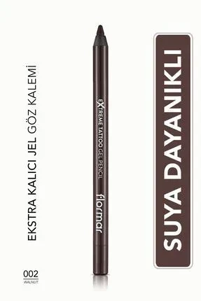 Flormar Suya Dayanıklı Jel Göz Kalemi (KOYU KAHVE) - Extreme Tattoo Gel Pencil - 002 Walnut