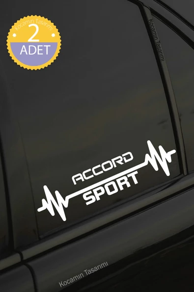 Honda Accord Nabız Kalp Atışı Ritim Accord Araç Uyumlu Oto Sticker 2 Adet Beyaz 20*7CM