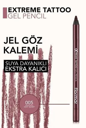 Flormar Işıltılı Kalıcı Göz Kalemi Extreme Tattoo Gel Pencil (001 Glitzy Brown -005 Very Berry-006 Onyx-002 Walnut) 4'lü Set - 4