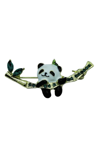 Bambu Sevdalısı Panda Broş - Resim 3