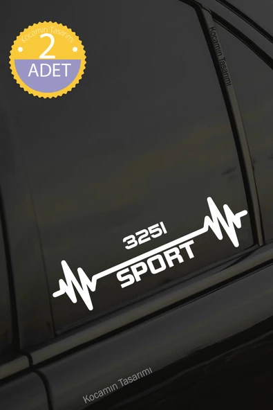 BMW  325i Nabız Kalp Atışı Ritim  325i Araç Uyumlu Oto Sticker 2 Adet Beyaz 20*7CM