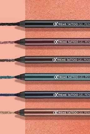 Flormar Işıltılı Kalıcı Göz Kalemi Extreme Tattoo Gel Pencil (001 Glitzy Brown -005 Very Berry-006 Onyx-002 Walnut) 4'lü Set - 2