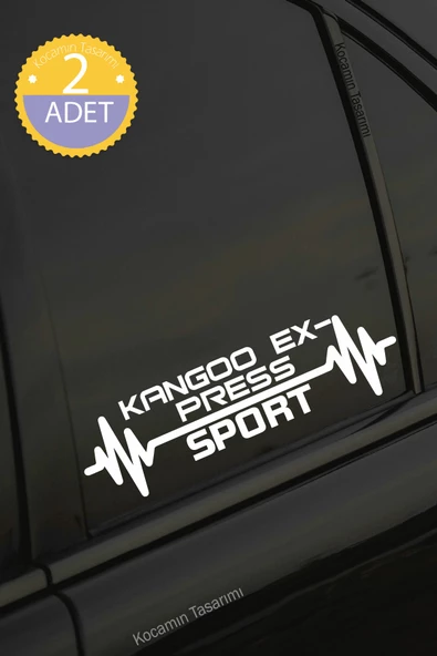 Renault Kangoo Express Nabız Kalp Atışı Ritim Kangoo Express Araç Uyumlu Oto Sticker 2 Adet Beyaz 20*7CM