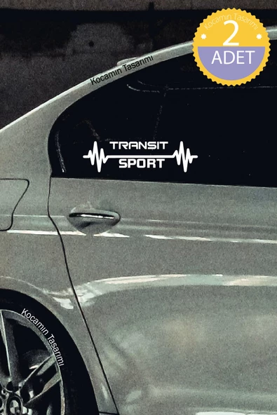 Ford Transit Nabız Kalp Atışı Ritim Transit Araç Uyumlu Oto Sticker 2 Adet Beyaz 20*7CM - Resim 3