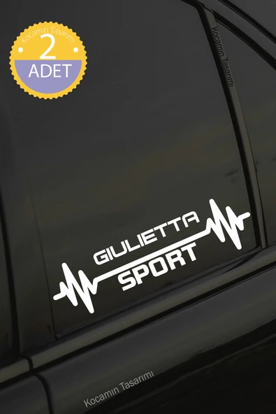 Alfa Romeo Giulietta Nabız Kalp Atışı Ritim Giulietta Araç Uyumlu Oto Sticker 2 Adet Beyaz 20*7CM