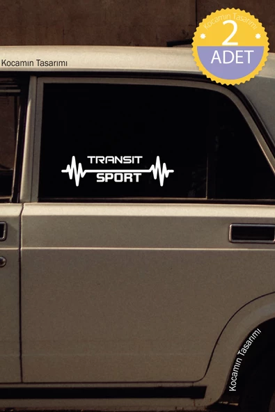 Ford Transit Nabız Kalp Atışı Ritim Transit Araç Uyumlu Oto Sticker 2 Adet Beyaz 20*7CM - Resim 5