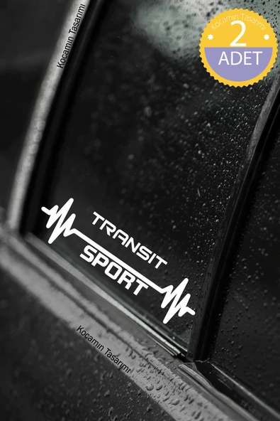 Ford Transit Nabız Kalp Atışı Ritim Transit Araç Uyumlu Oto Sticker 2 Adet Beyaz 20*7CM - Resim 2