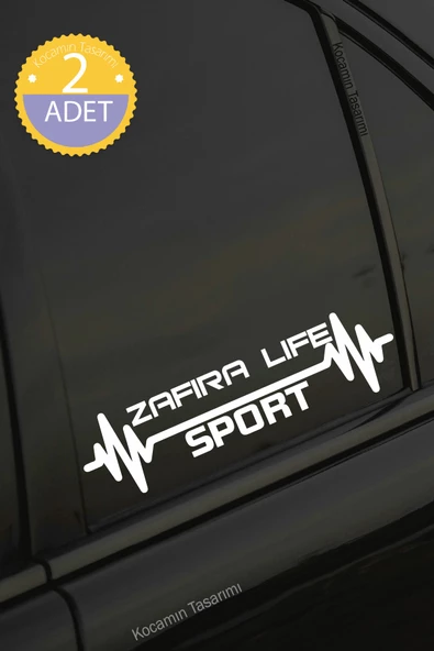 Opel Zafira Life Nabız Kalp Atışı Ritim Zafira Life Araç Uyumlu Oto Sticker 2 Adet Beyaz 20*7CM