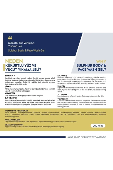DERMAVİA KÜKÜRTLÜ YÜZ VE VÜCUT YIKAMA JELİ 200 ML - 3