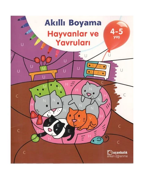 4-5 Yaş Akıllı Boyama Kitap Seti 3 Kitap Uçanbalık Yayınları - 8