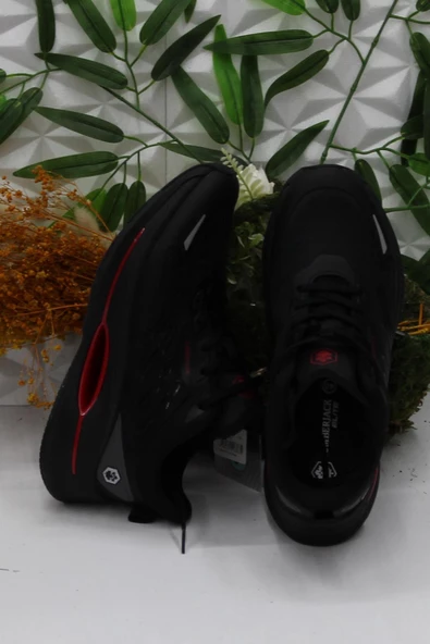 Lumberjack Yamaha Siyah Kırmızı Rahat Orijinal Ürün Erkek Spor Ayakkabı - Resim 4