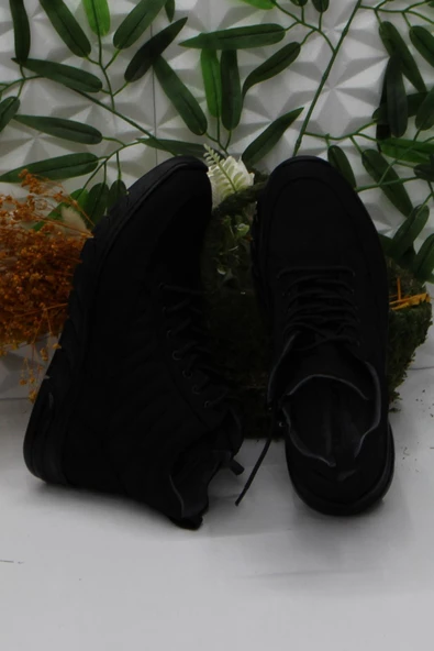 Mehmet Mete 230 Siyah Frm Men Lastik Bağçıklı Kauçuk Taban Hakiki Deri Erkek Bot - Resim 5