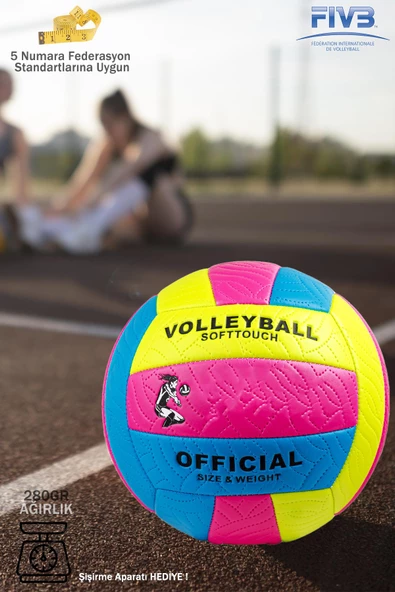 1.Kalite Yumuşak Yüzey Dikişli Soft Touch Voleybol Topu İç ve Dış Mekan 5no Çift Astar Eğitici Top - 6
