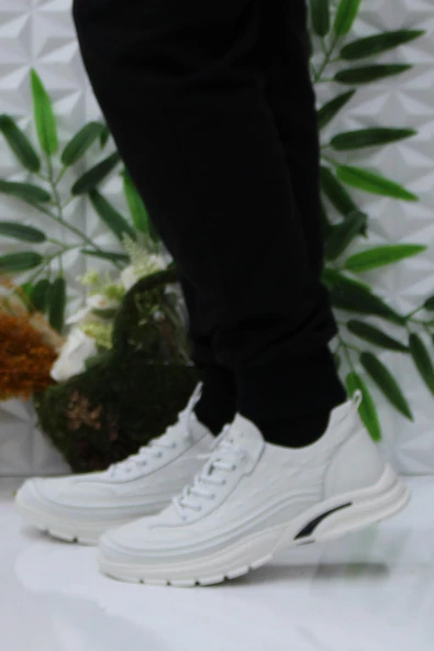 Fort Guja 24K518 Beyaz Rahat Esnek Orijinal Ürün Hakiki Deri Erkek Ayakkabı - Resim 3