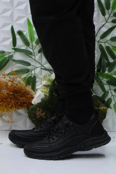 Fort Guja 24K518 Siyah Rahat Esnek Orijinal Ürün Hakiki Deri Erkek Ayakkabı - Resim 3