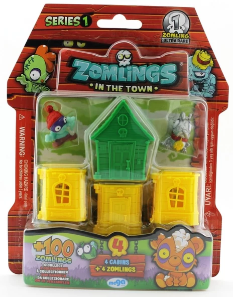 Zomlings 4'Lü Paket Seri 1 Yeşil Evli  P00972