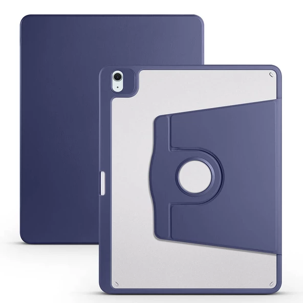 Apple iPad Air 13 2024 Kılıf Termik Kalem Bölmeli Dönebilen Standlı Kılıf - Resim 10