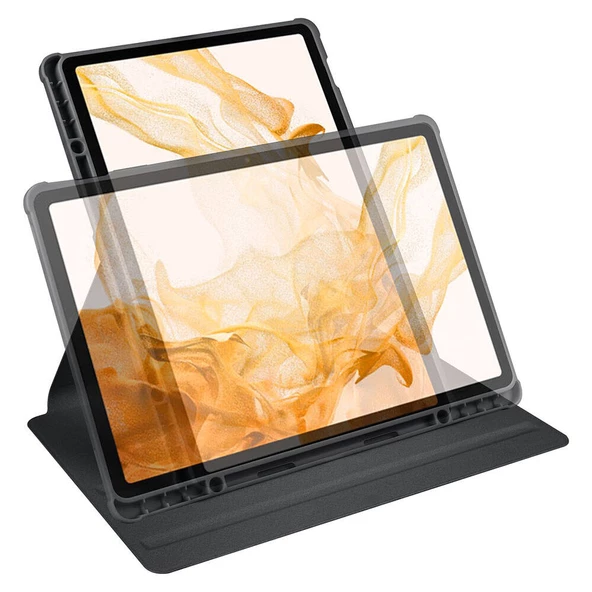 Samsung Galaxy Tab S10 Plus Kılıf Termik Kalem Bölmeli Dönebilen Standlı Kılıf - 12
