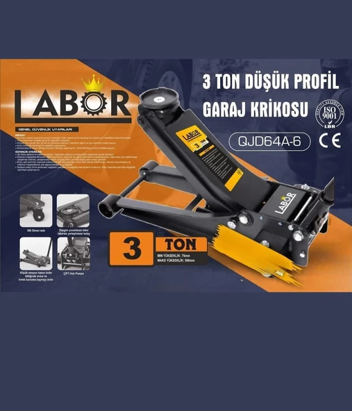Labor 3 Ton Düşük Profil Garaj Krikosu - 4