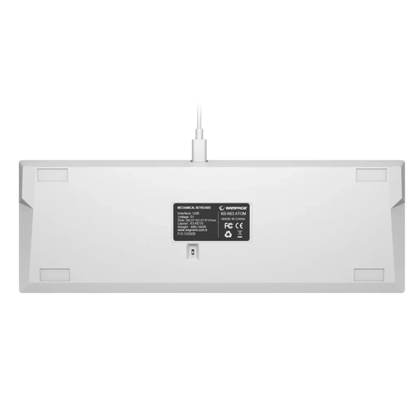 Rampage KB-RX63 B-ATOM Beyaz Bluetooth RGB Backlight Blue Switch Mekanik Q 63 Tuşlu Mini Gaming Oyuncu Klavyesi - 6